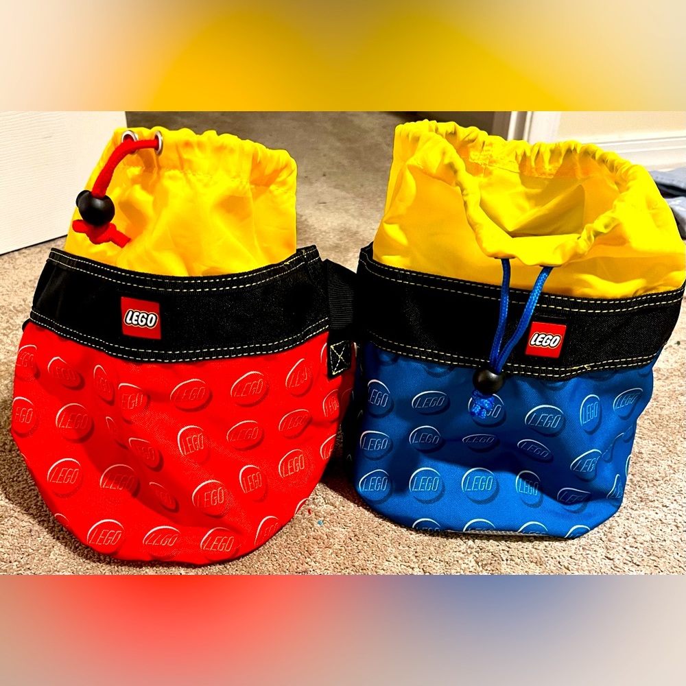 2 Lego Branded Storage Drawstring Bags